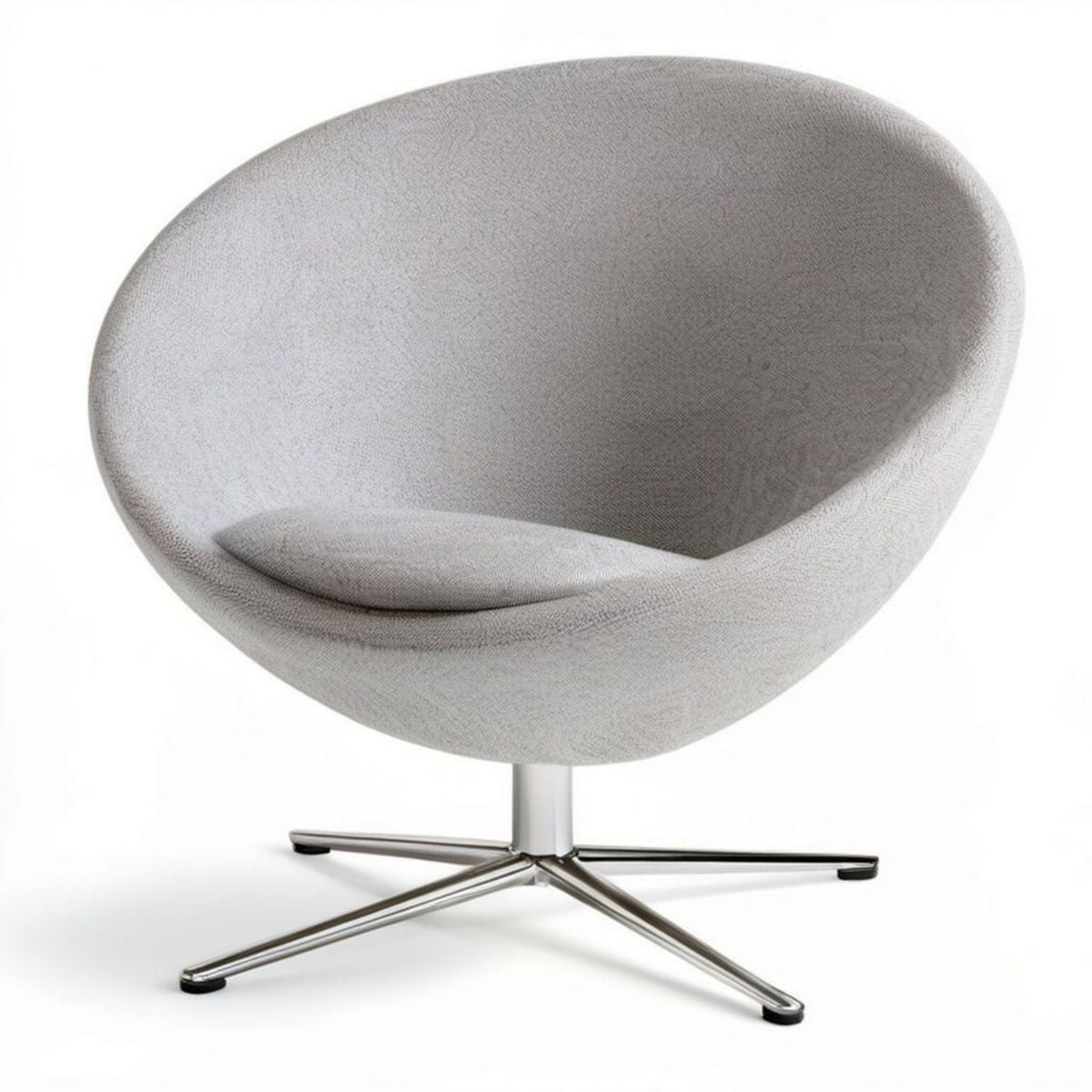 Loungesessel mit 4-Stern-Fuss, Hellgrau/Silber, 82 × 78 × 78 cm