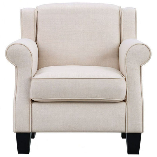 Ohrensessel mit Polyesterbezug in Creme/Schwarz, 85 x 90 x 105 cm