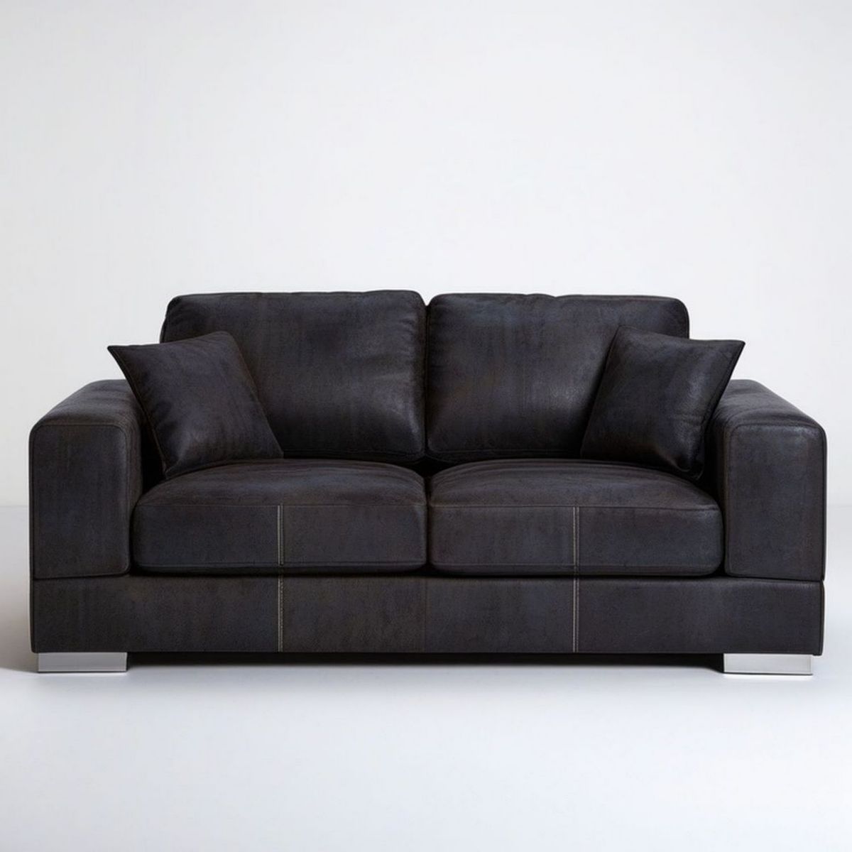 2-Sitzer-Sofa 170 x 90 x 88 cm in Dunkelgrau aus Polyester-Mikrofaser