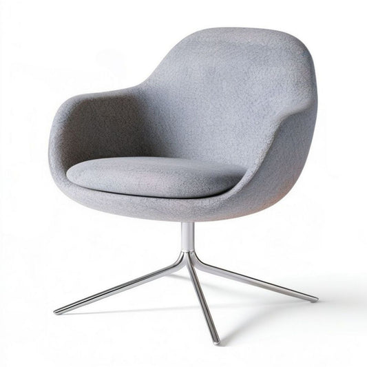 Drehbarer Loungesessel Grau/Silber mit Polyesterbezug, 73 x 78 x 92 cm