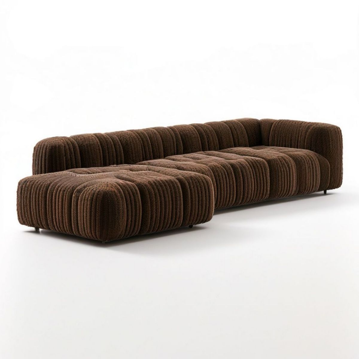 3-Sitzer-Sofa Dunkelbraun mit Cordbezug, 280 x 110 x 72 cm