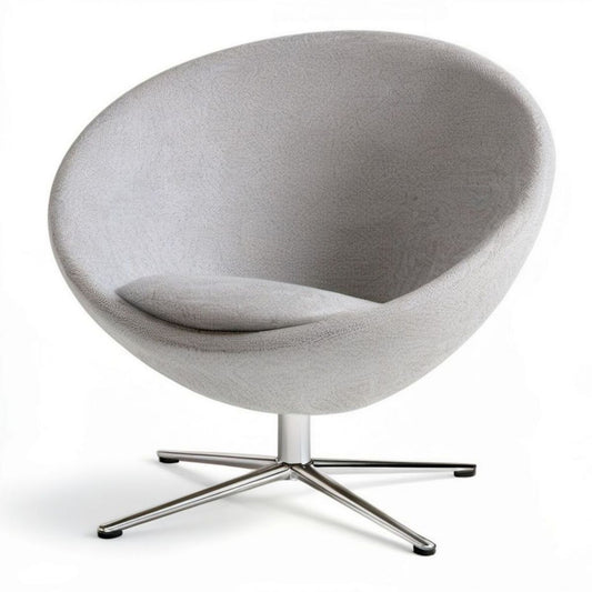 Loungesessel mit 4-Stern-Fuss, Hellgrau/Silber, 82 × 78 × 78 cm